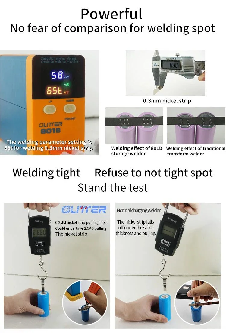 Hot Sales Sunkko 801d 801A 801b Capacitor Spot Welder 12kw Powerful Energy Storage for 18650 21700 Battery