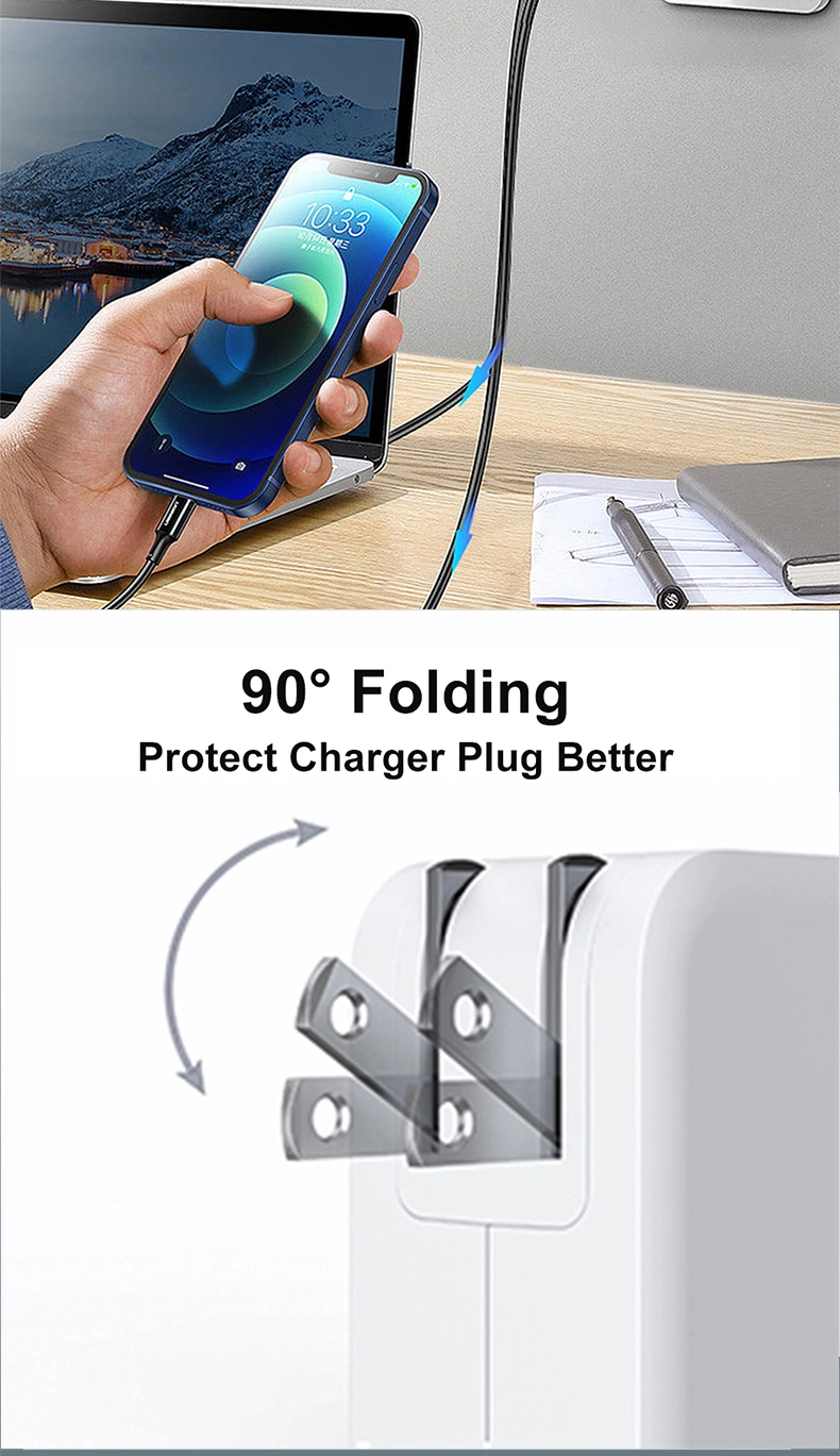 Folding 100W 3 Port GaN Pd3.0 Wall Chargers Interchangable AC Socket