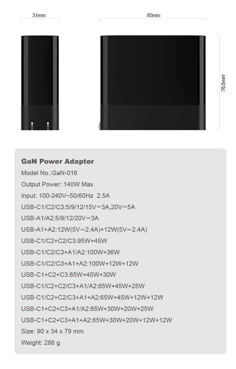 2023 Hot New GaN Technology 140W Game Chargers