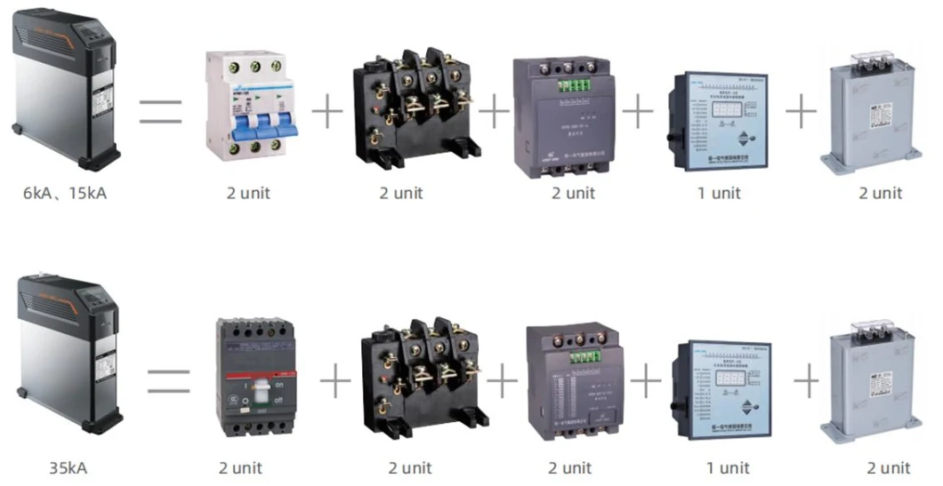 Intelligent Combined Low Voltage Power Capacitor Compensation Device Intelligent Power Capacitor Three Phase Compensation 450V 15kvar 7.5+7.5kvar