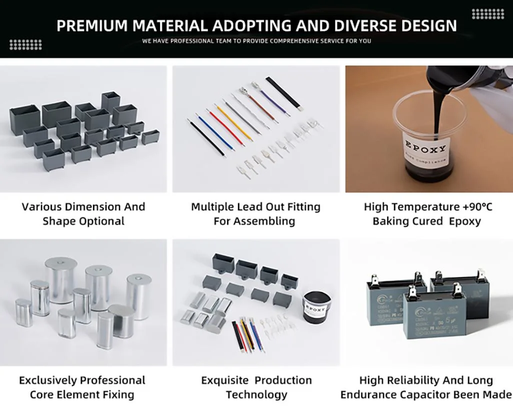 Ks Pinge Factory Hot Selling Cbb61 Wires Leaded out Self Healing Capacitors Special for Speed Regulating Motor