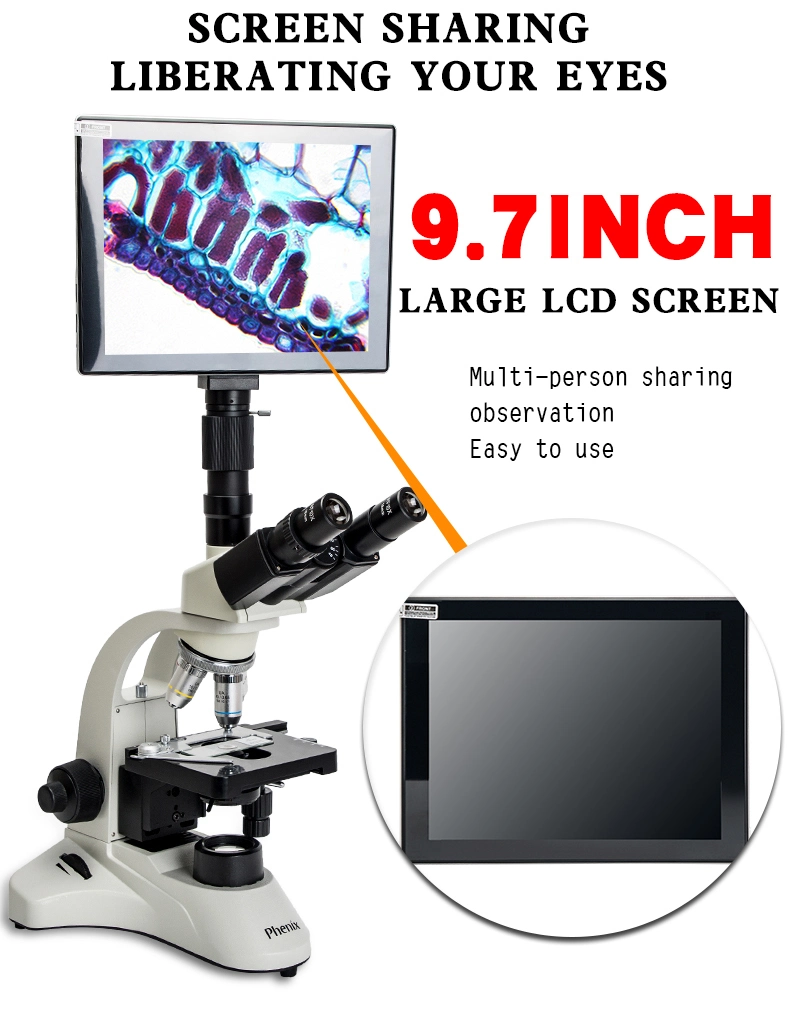 40X-1600X Trinocular Microscope with Camera Digital Microscope with 9/9.7 Inch Display