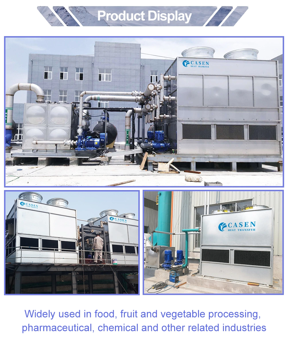 R507 Freon Refrigerant Evaporative Condenser Type Closed Circuit Water Cooling Tower Used for Lithium Bromide Refrigeration Unit