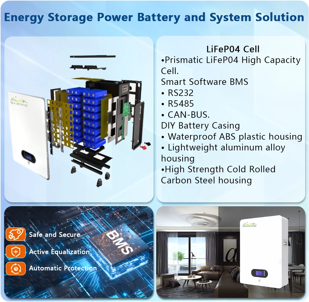 Super Capacitor Powerwall Solar Battery 48V 10kwh 100ah 200ah Home Lithium Ion LiFePO4 Batteries Solar Storage Supplier Price