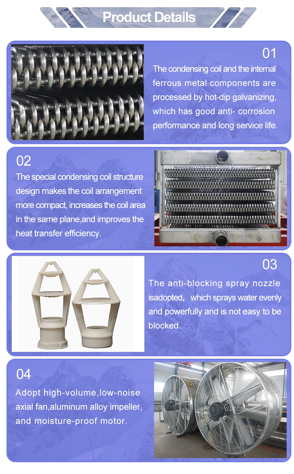 R507 Freon Refrigerant Evaporative Condenser Type Closed Circuit Water Cooling Tower Used for Lithium Bromide Refrigeration Unit