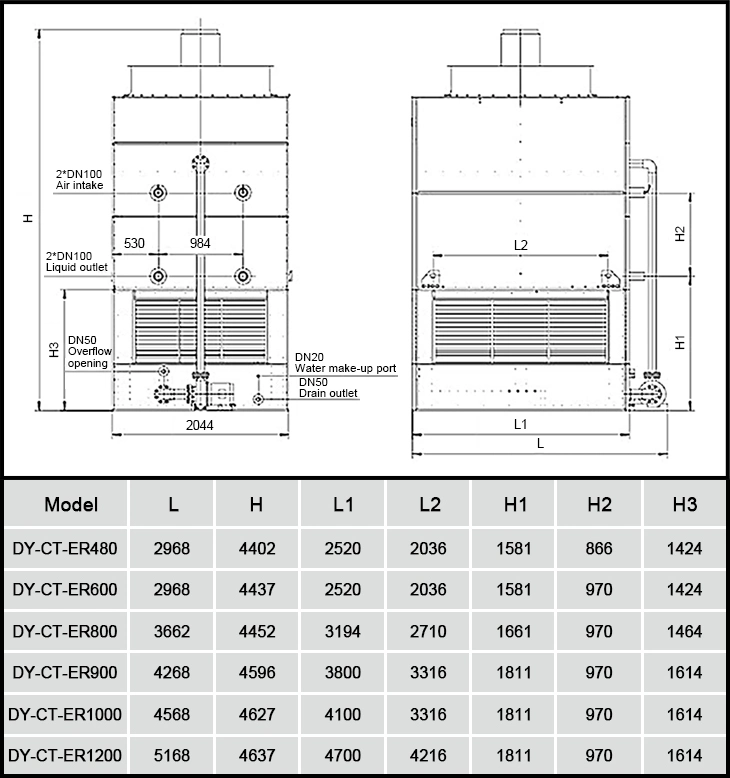 Manufacturer OEM Industrial Evaporative Condenser Closed Cross Flow Circuit Cooling Tower