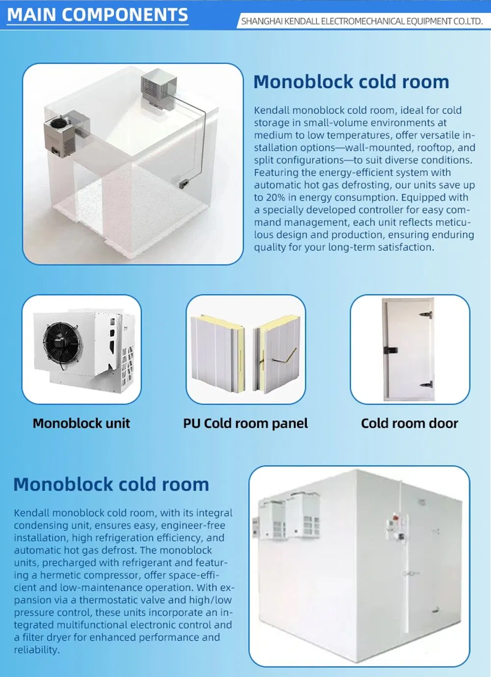 Monoblock Cooling System Condensing Unit Refrigeration Equipment Compressor Condenser