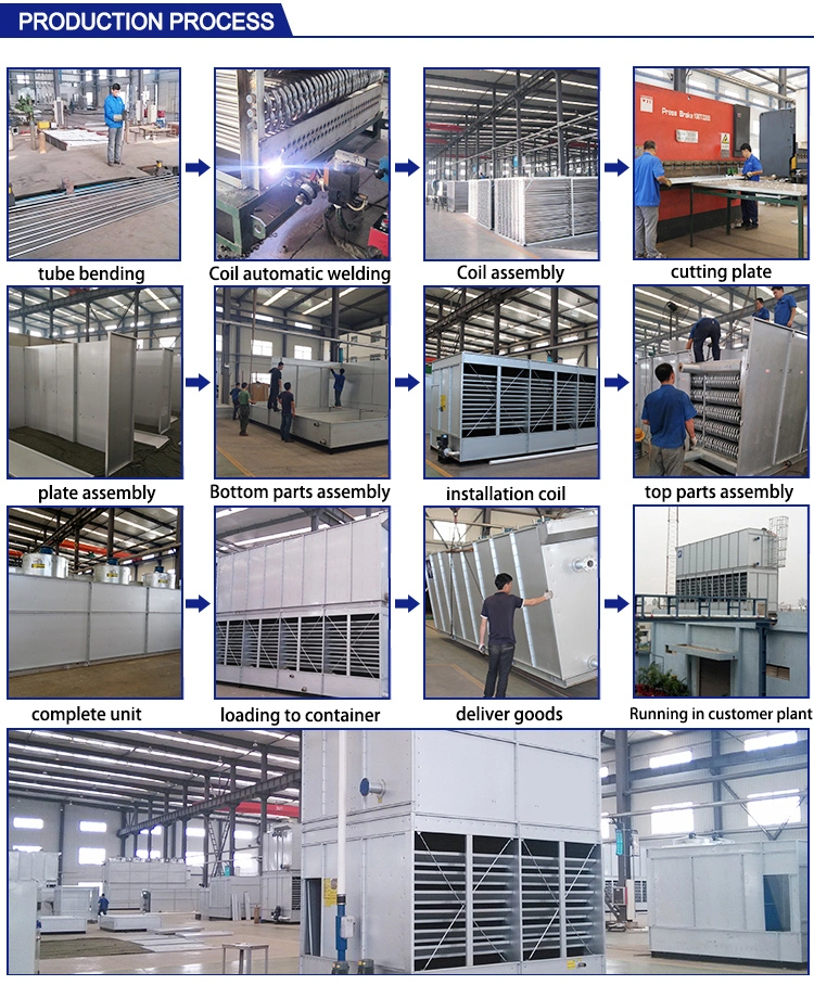 Customised Design R717 R507 R22 R134A Evaporative Condenser for Compressor Refrigeration