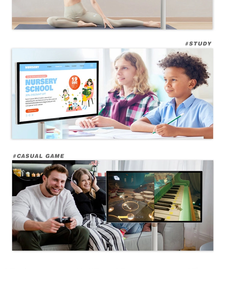 Interactive 32 Inch Stand by Me Smart Television in Cell Touch xBox Switch PS5 Game Monitor LCD Screen Movable TV