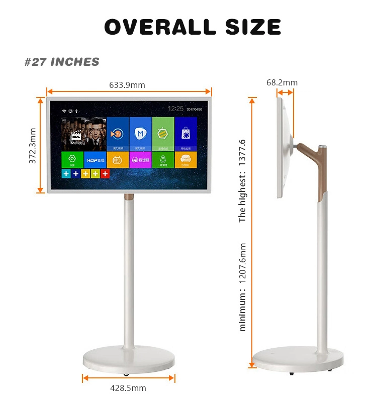 Interactive 32 Inch Stand by Me Smart Television in Cell Touch xBox Switch PS5 Game Monitor LCD Screen Movable TV