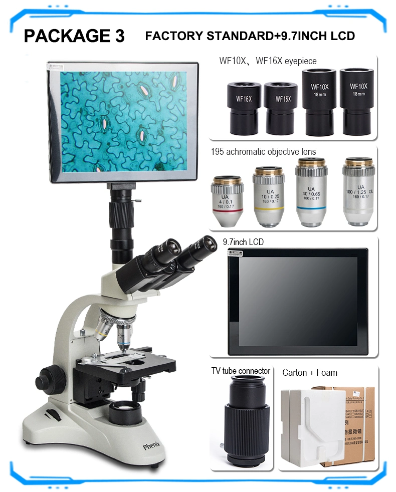 40X-1600X Trinocular Microscope with Camera Digital Microscope with 9/9.7 Inch Display