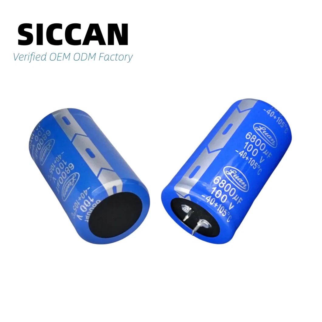 Large Can 100V 6800UF Low Impedance Snap-in Terminal Aluminum Electrolytic Capacitor 35*60mm