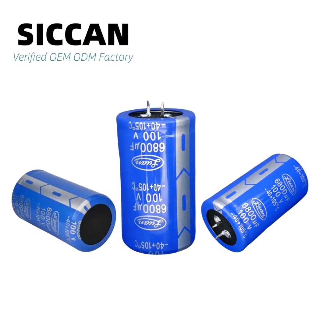 Large Can 100V 6800UF Low Impedance Snap-in Terminal Aluminum Electrolytic Capacitor 35*60mm