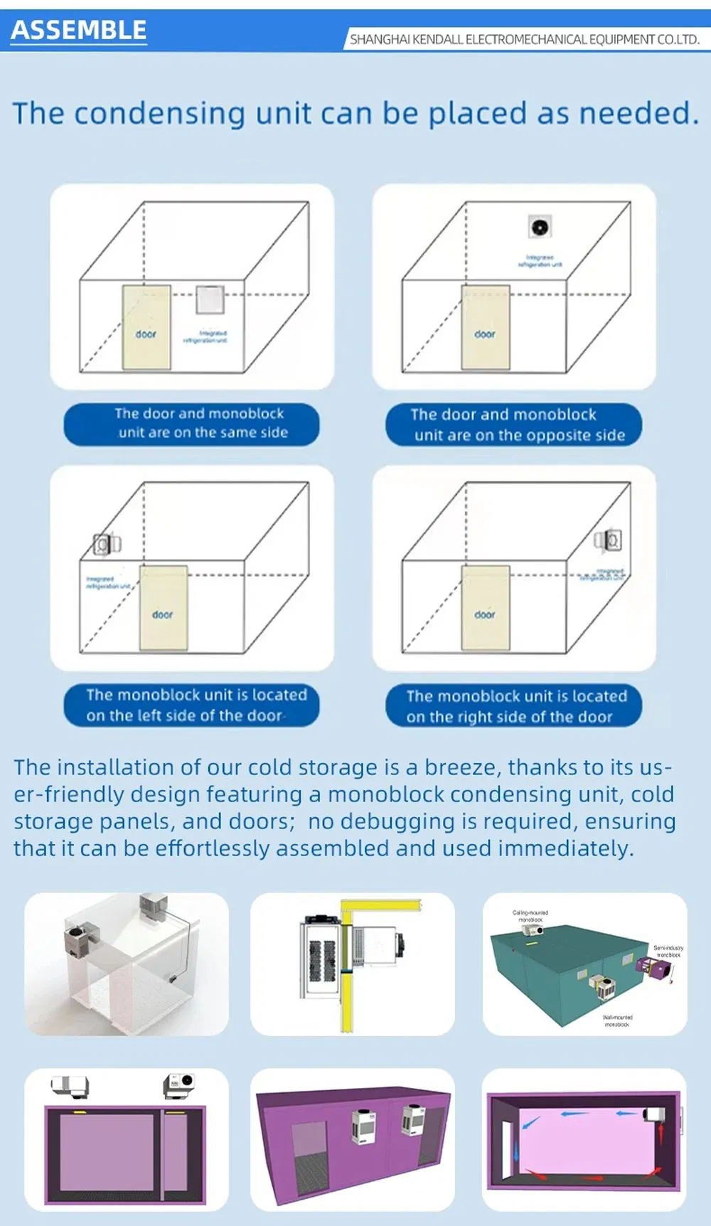 Monoblock Cooling System Condensing Unit Refrigeration Equipment Compressor Condenser