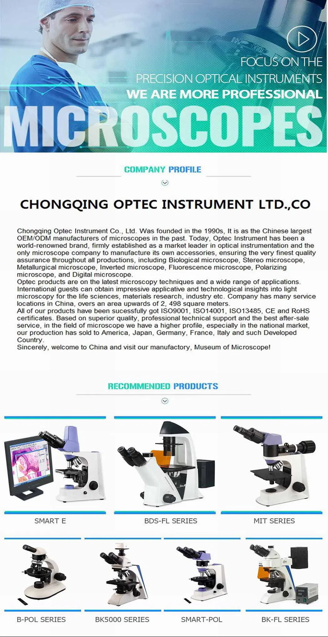 China Lab Microscope Manufacturers for China Medical Microscope