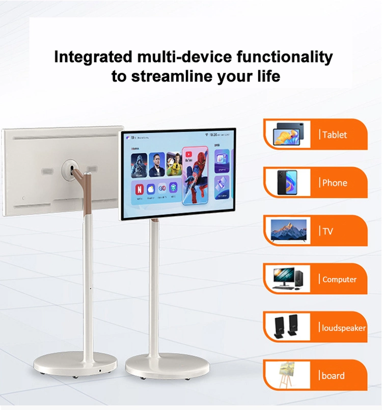 Interactive 32 Inch Standby Me Smart Television Monitor in-Cell LCD 1080P Portable Touch Screen Rotating TV with Android 10