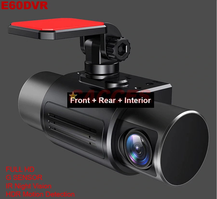 3 Channels 2K Dash Cam, 2K+2K+1080P Front Inside and Rear Three Way Triple Car Camera, IR Night Vision, 24hr Parking Monitor, Capacitor, Support 256GB Max