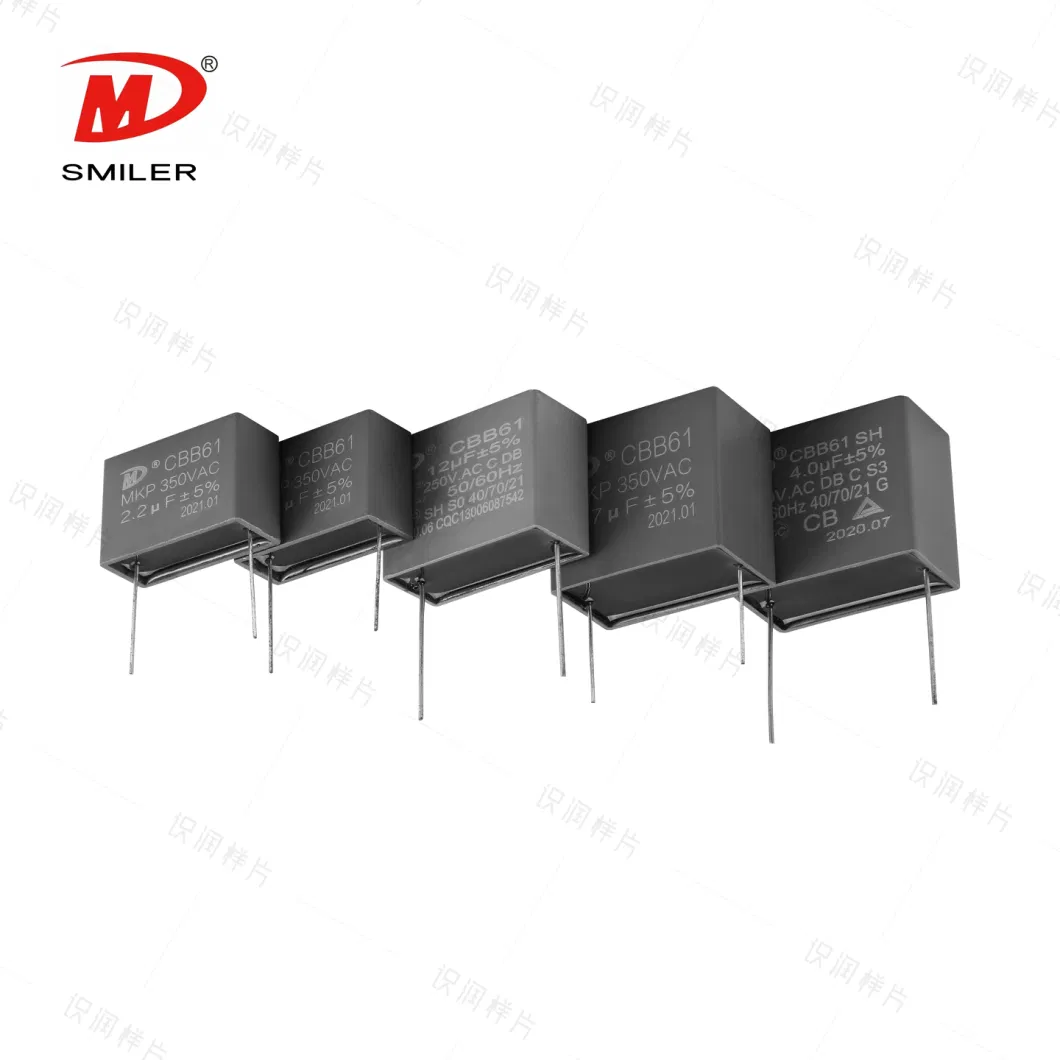 Cbb61 Series Metallized Polypropylene Film Capacitor 400V 2UF 4UF with Pins