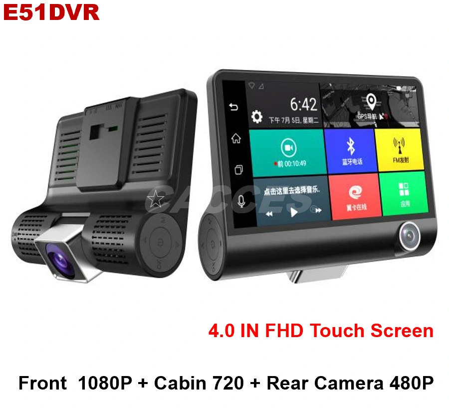 3 Channels 2K Dash Cam, 2K+2K+1080P Front Inside and Rear Three Way Triple Car Camera, IR Night Vision, 24hr Parking Monitor, Capacitor, Support 256GB Max