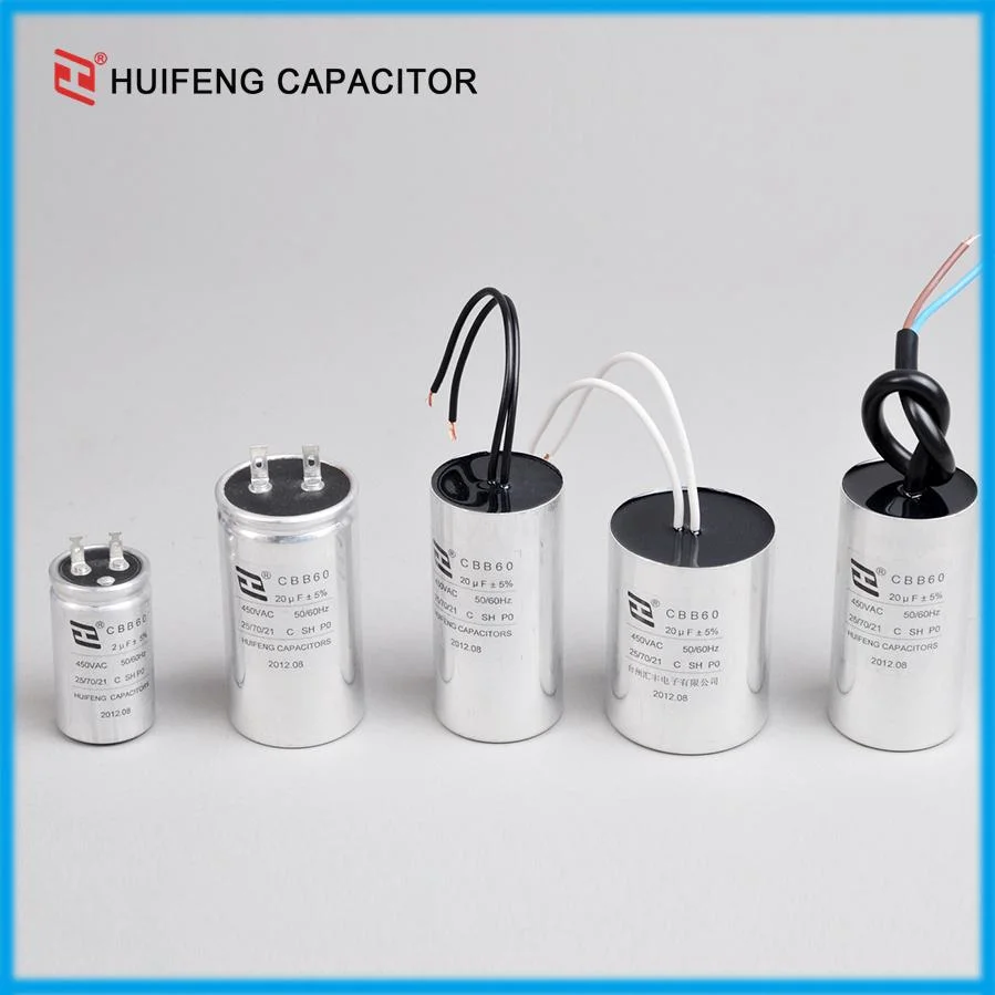 High Performance Cbb60 20UF 450VAC Motor Run Capacitor with Cable Lead out