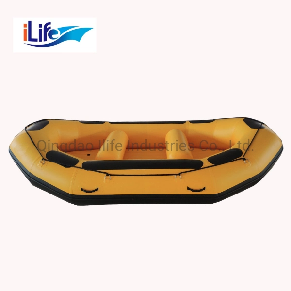 Ilife 7 Persons 3.8 M River Sport Life Raft PVC/Hypalon Inflatable White Water Raft Boat Fishing Whitewater River I-Beam Floor Self Bailing Paddle Rafting