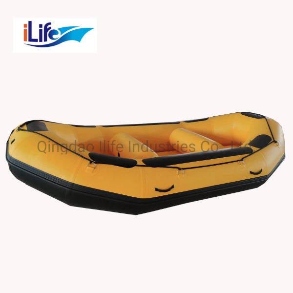 Ilife 7 Persons 3.8 M River Sport Life Raft PVC/Hypalon Inflatable White Water Raft Boat Fishing Whitewater River I-Beam Floor Self Bailing Paddle Rafting