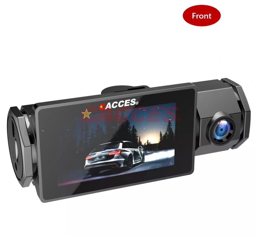 3 Channels 2K Dash Cam, 2K+2K+1080P Front Inside and Rear Three Way Triple Car Camera, IR Night Vision, 24hr Parking Monitor, Capacitor, Support 256GB Max