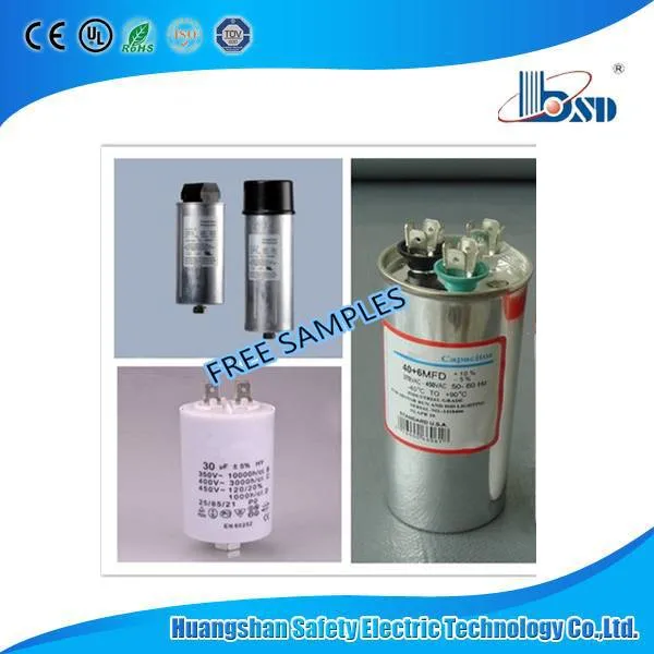 Air Conditioning Spare Parts Manufacturer 1UF-100UF HVAC Capacitors Running Cbb65 AC Capacitor