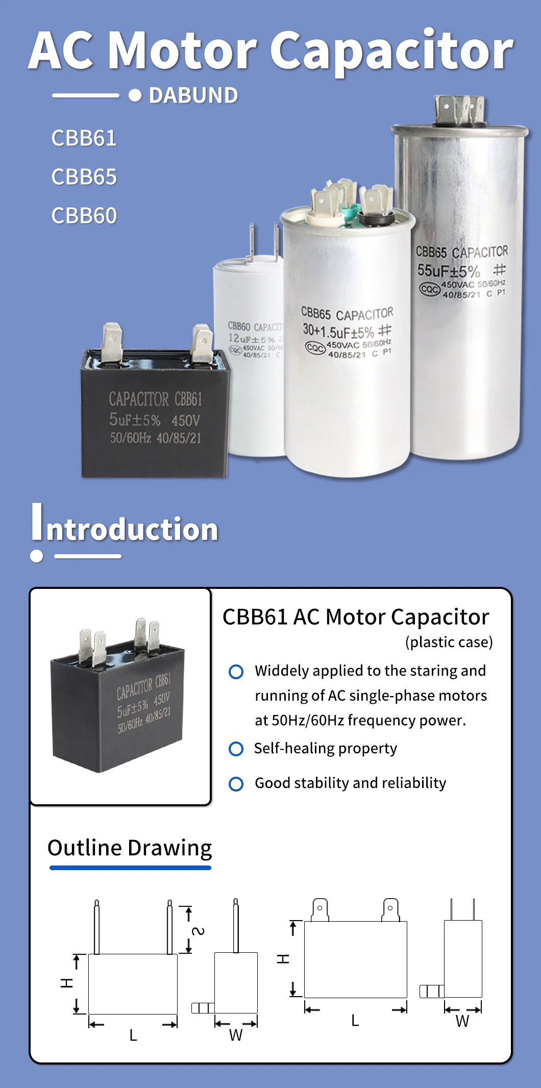 High Stability Capacitor for Washer and Pump