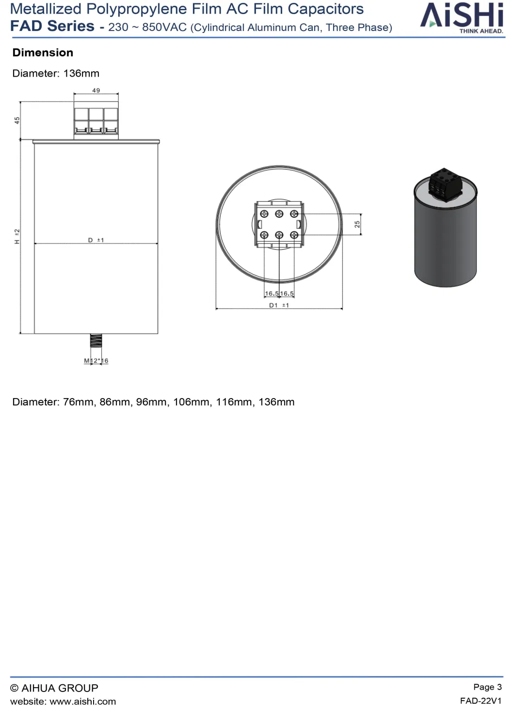 AC Filter Capacitor 450VAC 60UF Electrical Equipment Supplies Capacitor in-Rush Limiting Reactors