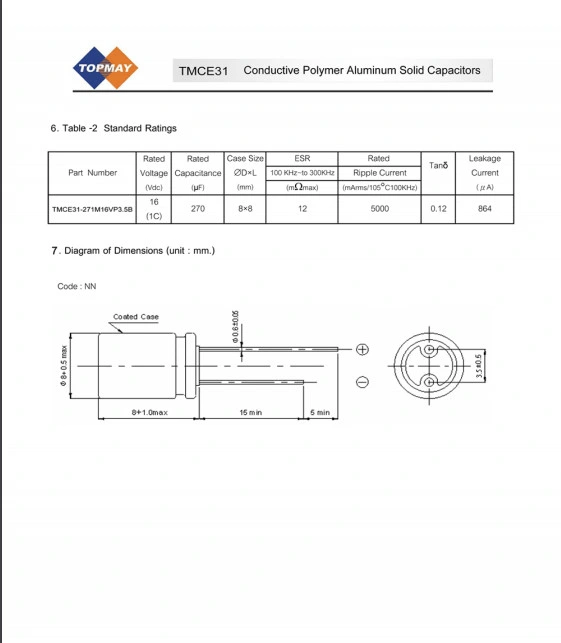 Conductive Polymer Aluminum Solid Capacitor CS Cap Tmce31