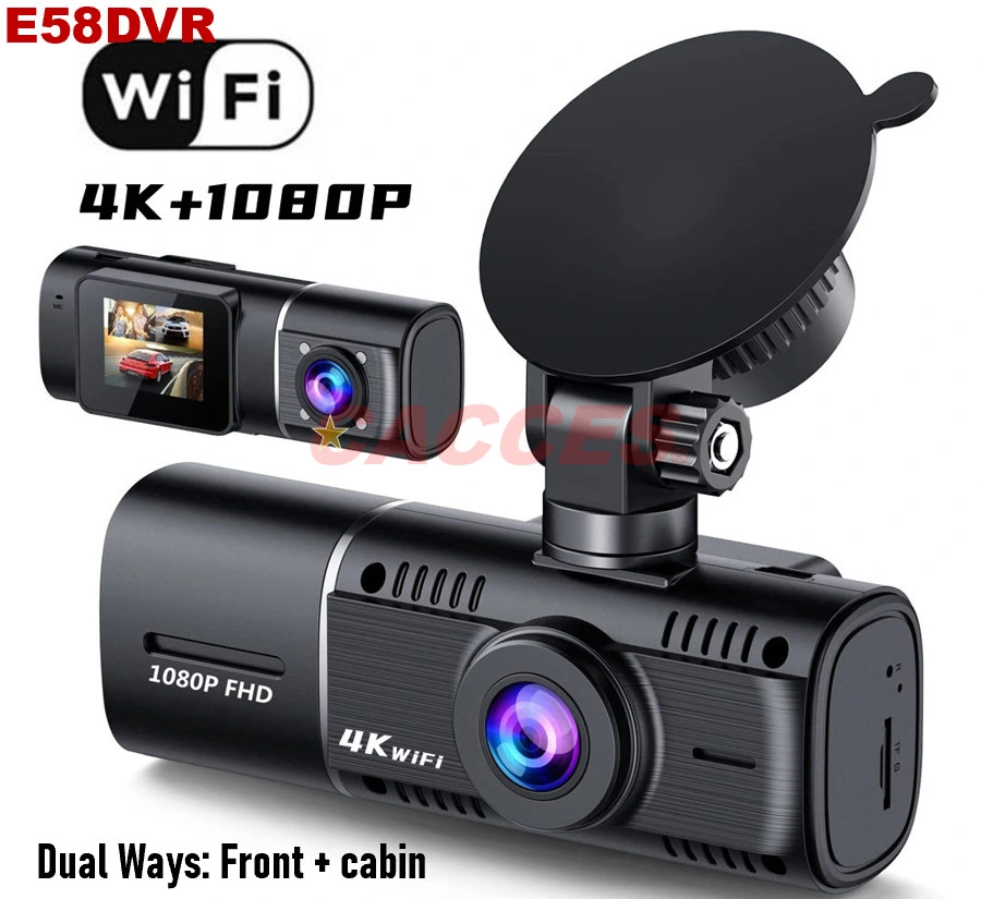 3 Channels 2K Dash Cam, 2K+2K+1080P Front Inside and Rear Three Way Triple Car Camera, IR Night Vision, 24hr Parking Monitor, Capacitor, Support 256GB Max