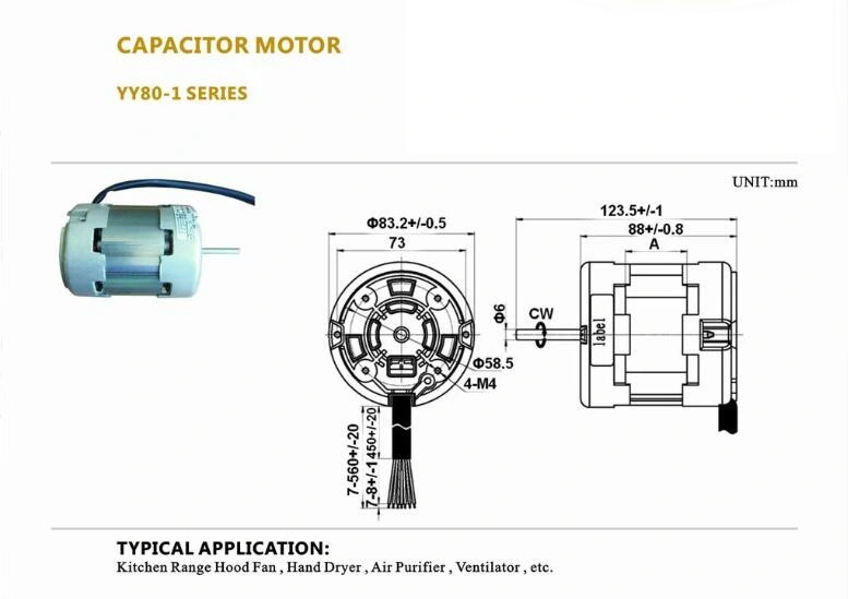 Powerful 220V Capacitor Air Conditioner Motor for Convection Oven Fans