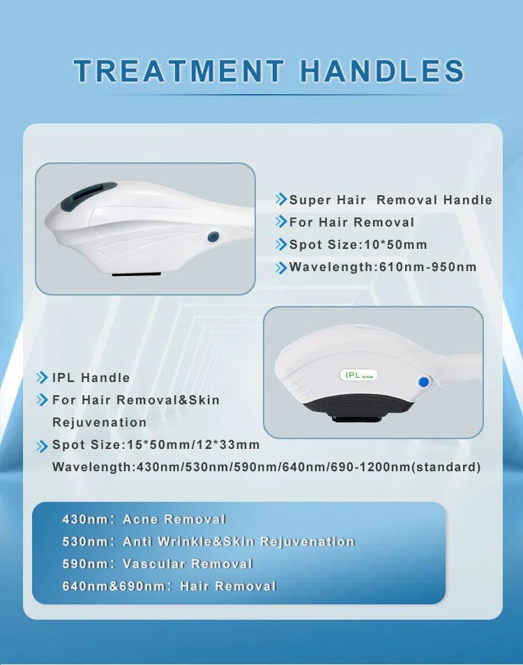 Professional IPL Super Hair Removal Machine with 2 Handles