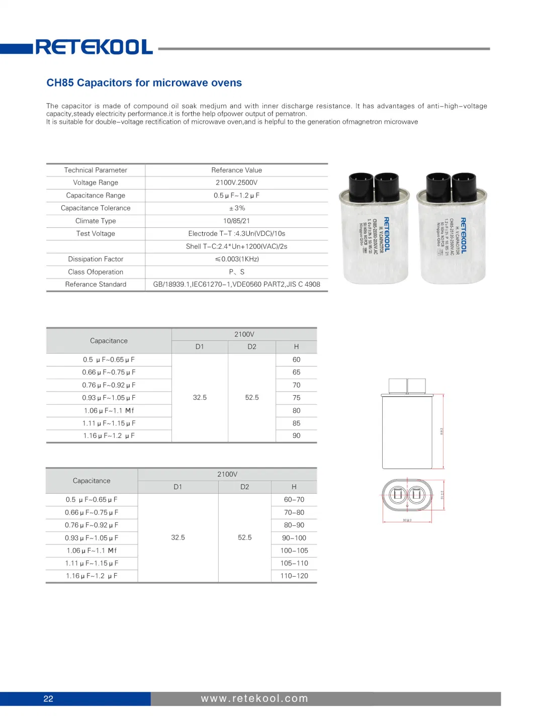 Cbb65 450acv Air Conditioner Parts Motor Run Capacitor