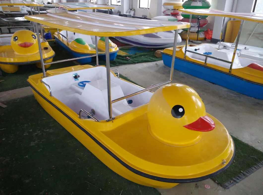 Factory Direct Sale Yellow Duck Shape Pedal 4-Person Boat