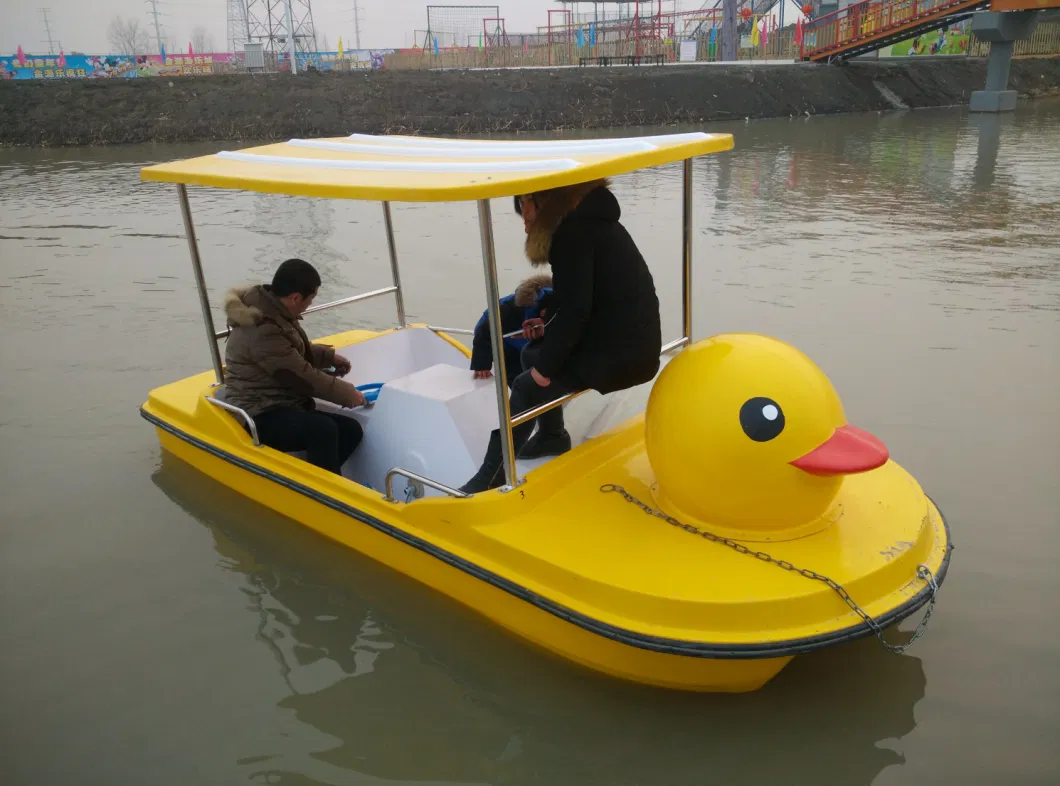 Factory Direct Sale Yellow Duck Shape Pedal 4-Person Boat