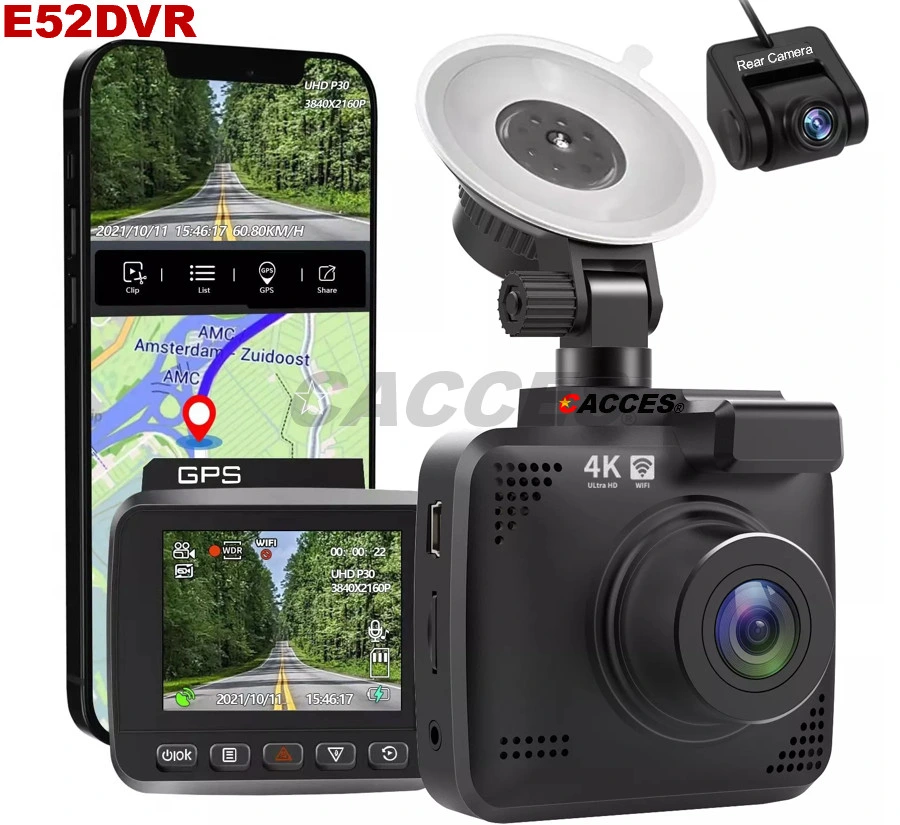 3 Channels 2K Dash Cam, 2K+2K+1080P Front Inside and Rear Three Way Triple Car Camera, IR Night Vision, 24hr Parking Monitor, Capacitor, Support 256GB Max