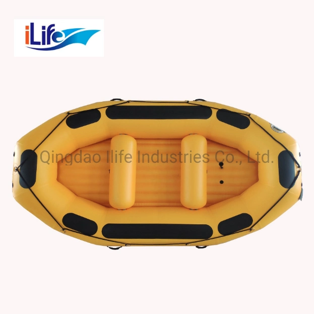 Ilife 7 Persons 3.8 M River Sport Life Raft PVC/Hypalon Inflatable White Water Raft Boat Fishing Whitewater River I-Beam Floor Self Bailing Paddle Rafting