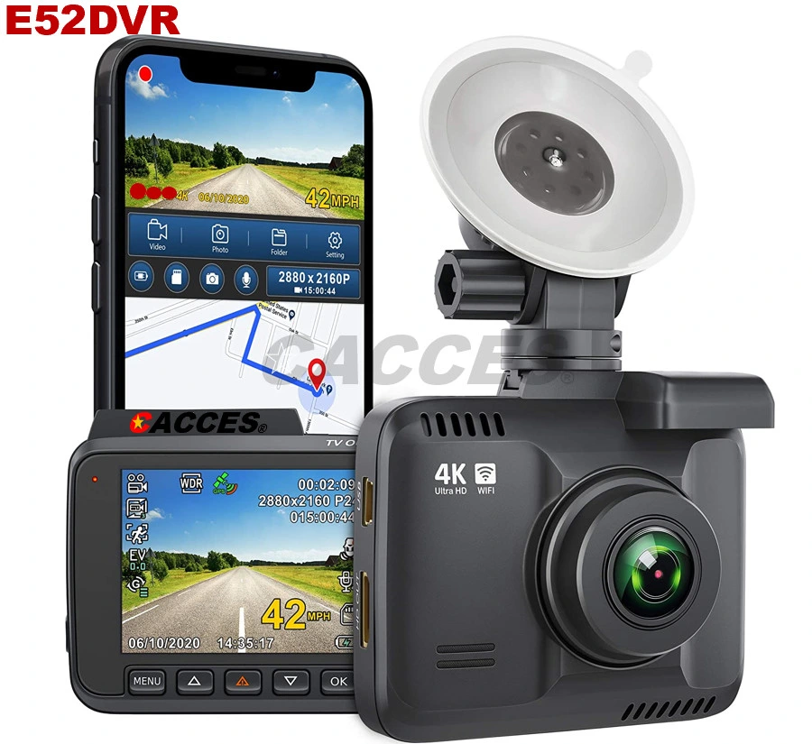 4K WiFi Front and Rear Dash Cam Max 512g SD Card, Dual Car DVR Dashboard Camera W/ Sony Stravis Night Vision,Super Capacitor,2 Inch IPS Display Driving Recorder