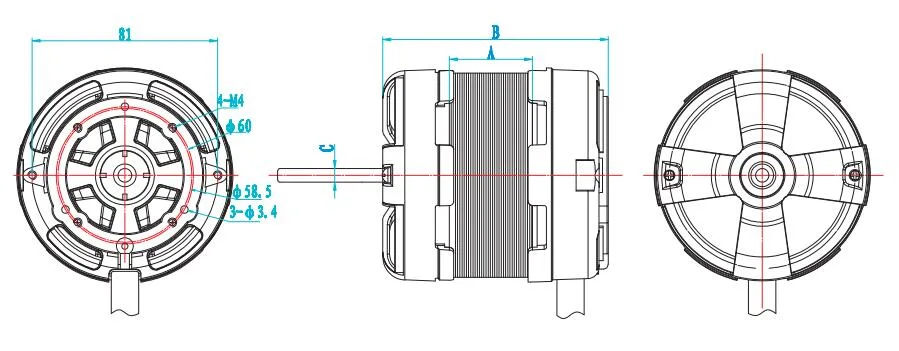 Factory Supply Powerful AC Capacitor Motors for Electric Air Ventilator