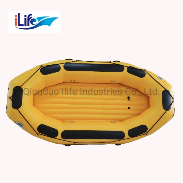 Ilife 7 Persons 3.8 M River Sport Life Raft PVC/Hypalon Inflatable White Water Raft Boat Fishing Whitewater River I-Beam Floor Self Bailing Paddle Rafting