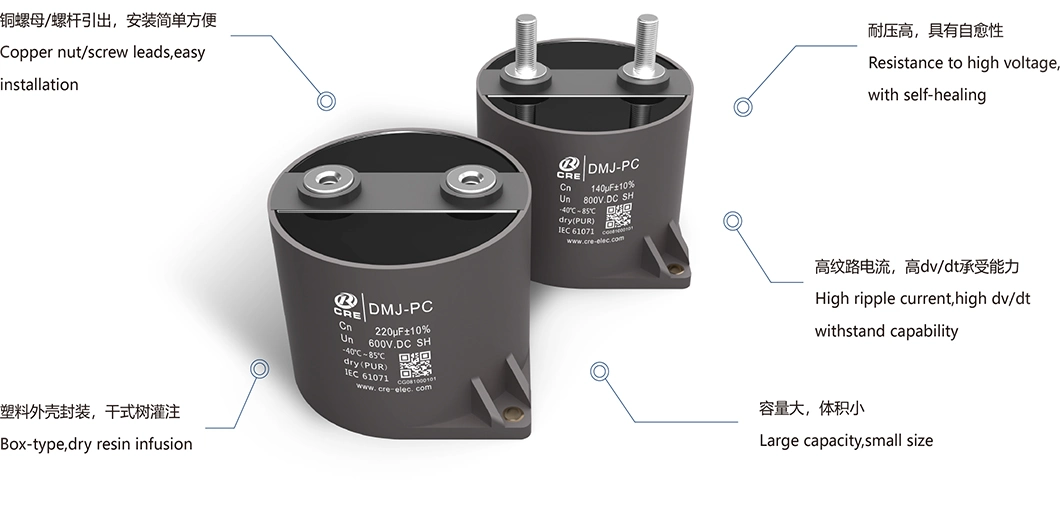 Electrical Car/Hybid Car/EV System DC Link Film Capacitor with Best Price