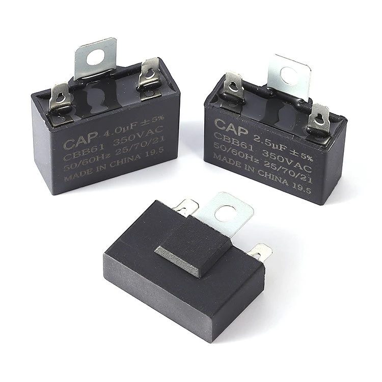 OEM Ultra Capacitor Manufacturer 10UF 250V Cbb61 AC Starting Fan Capacitors with Terminal