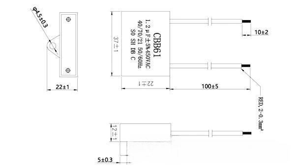 Made in China Super Power Cbb61 3UF 4UF 5UF 8UF 250V 300V 400V 450V 50/60Hz Capacitor