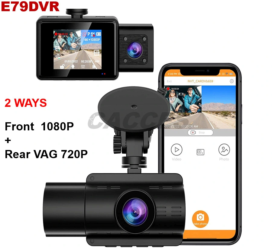 4K WiFi Front and Rear Dash Cam Max 512g SD Card, Dual Car DVR Dashboard Camera W/ Sony Stravis Night Vision,Super Capacitor,2 Inch IPS Display Driving Recorder