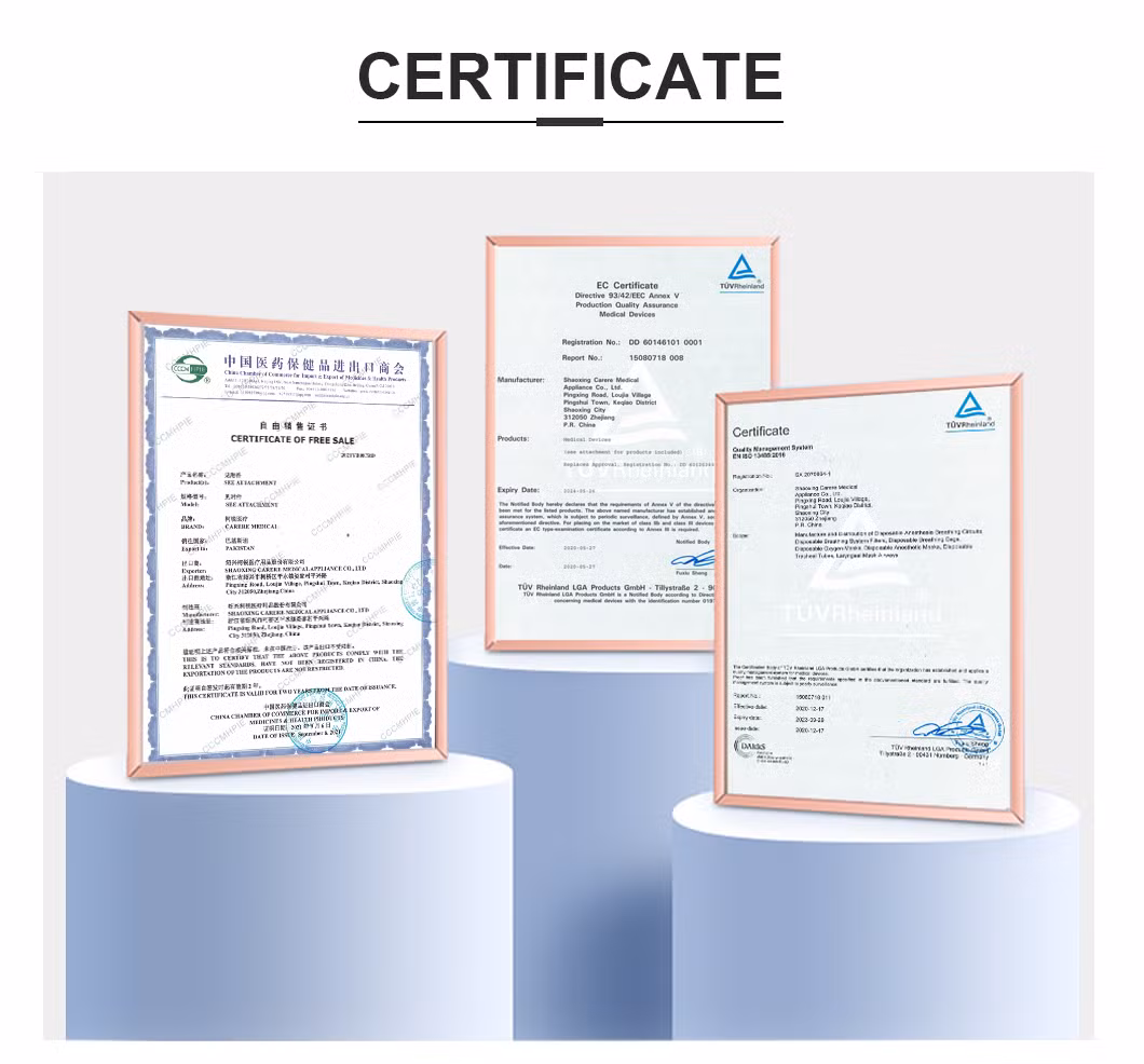 Good Quality Factory Direct Sale Medical Products Hmef Filter with Catheter Mount Disposable Ventilator Anesthesia Breathing Circuit with CE