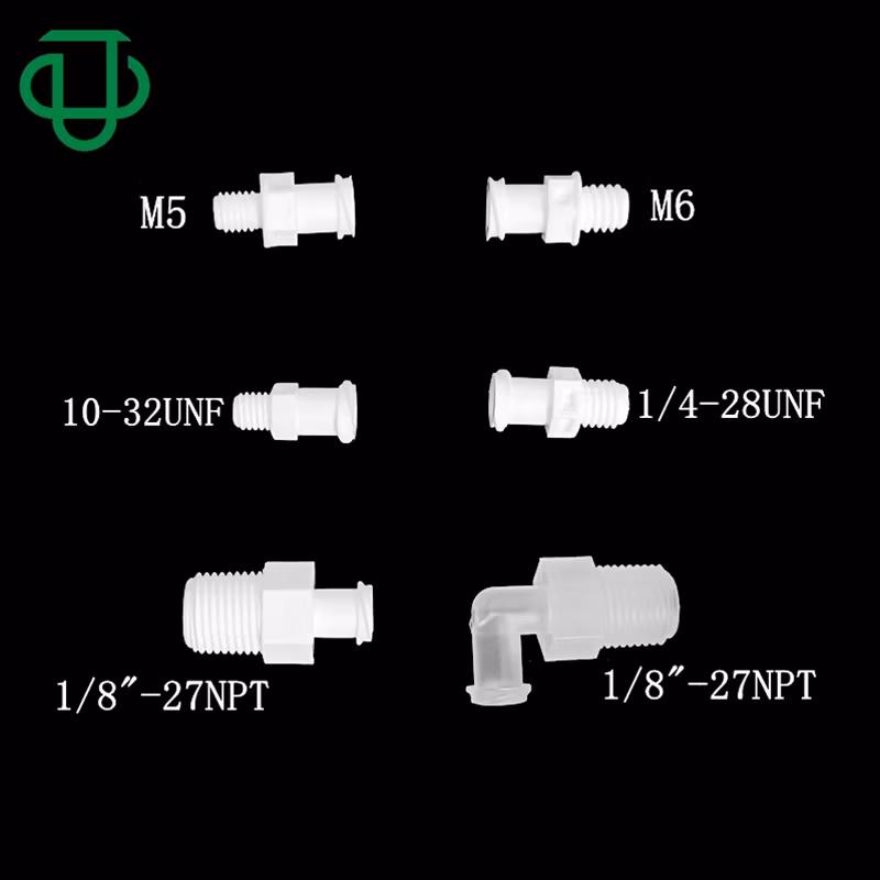 1/16&quot; (1.6mm) ID Tubing Panel Mount Fitting Plastic Female Luer Lock to Barb Connector with 1/4-28unf Thread