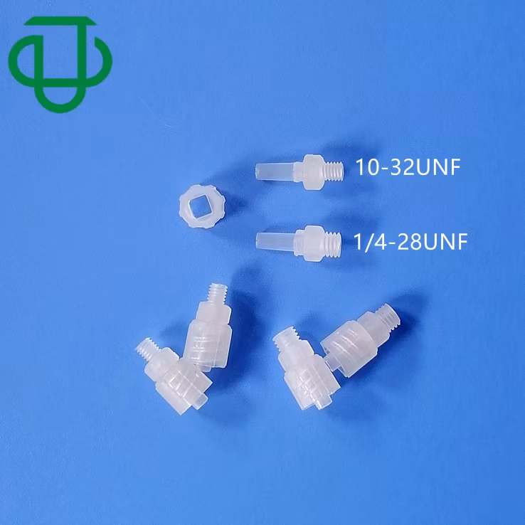1/16&quot; (1.6mm) ID Tubing Panel Mount Fitting Plastic Female Luer Lock to Barb Connector with 1/4-28unf Thread