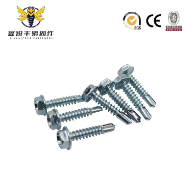 Roofing Screw Galvanized Hex Head with Big Flange SDS for Outdoor Use